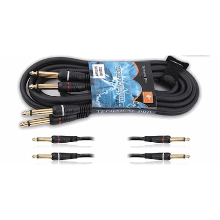 Dual .25 In. To Dual .25 In. Audio Cables